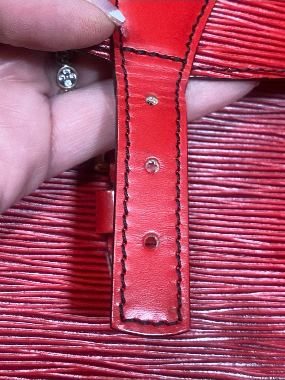 Louis Vuitton Red Epi Leather Crossbody with Gold Buckle